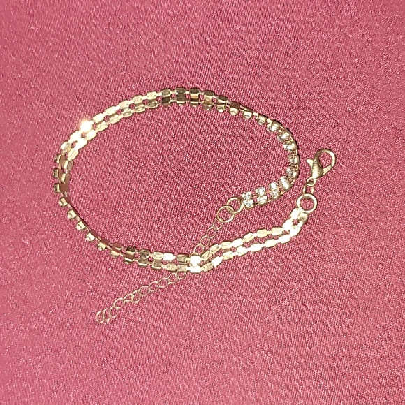 Adjustable Rusted Gold Diomond anklet or big wrist bracelet - Picture 3 of 3